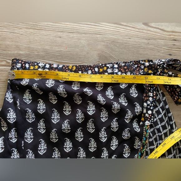 CHRISTIAN SIRIANO Boho chic ruffle midi Skirt sz S paisley foral mixed print EUC - Picture 6 of 9